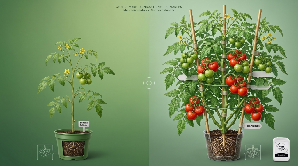 Comparativa de cultivos aplicando T-ONE Madres